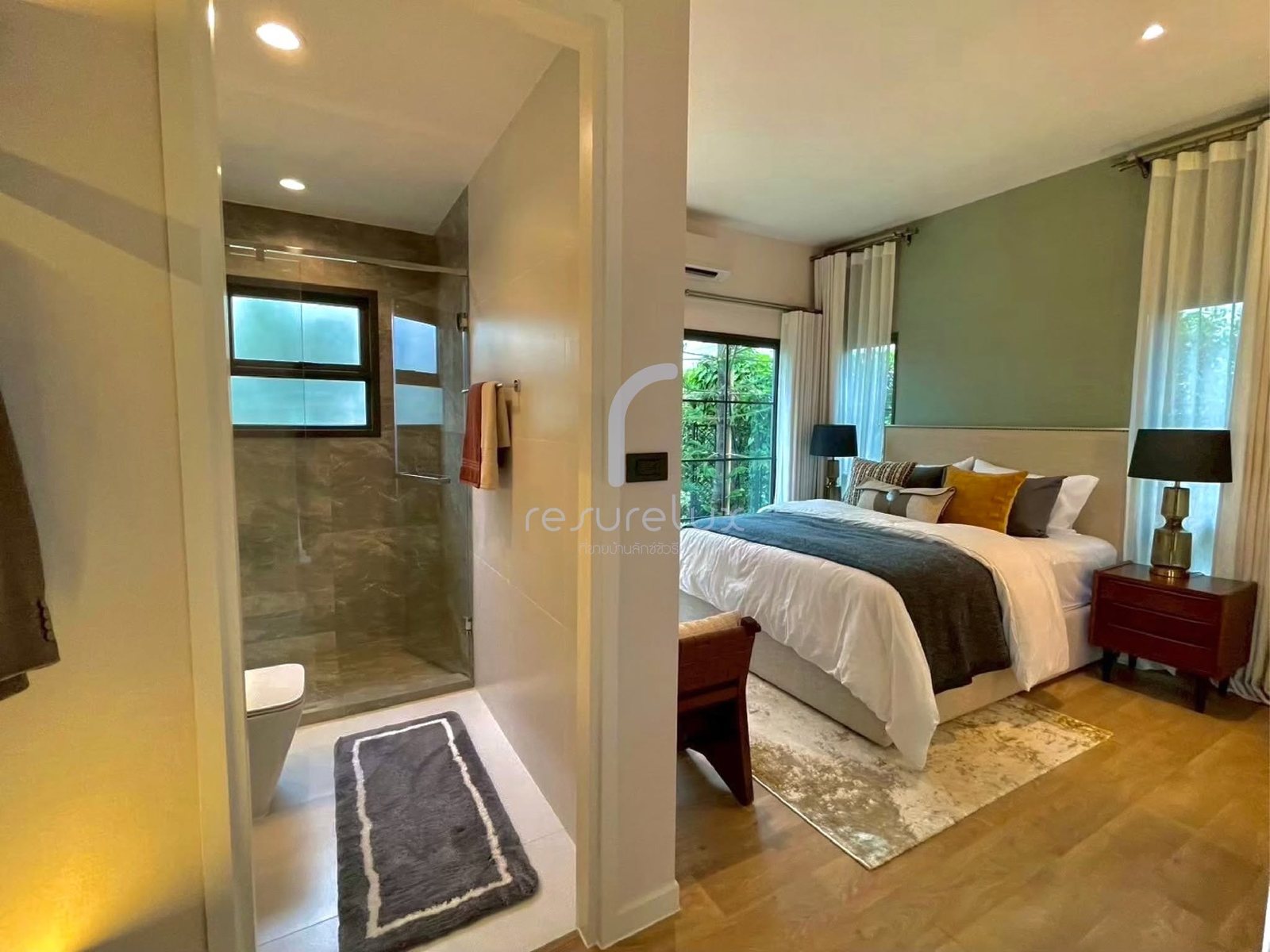 Bedroom with ensuite beyond
